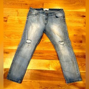 Spark Blue Denim Distressed Jeans Men's size 44x32